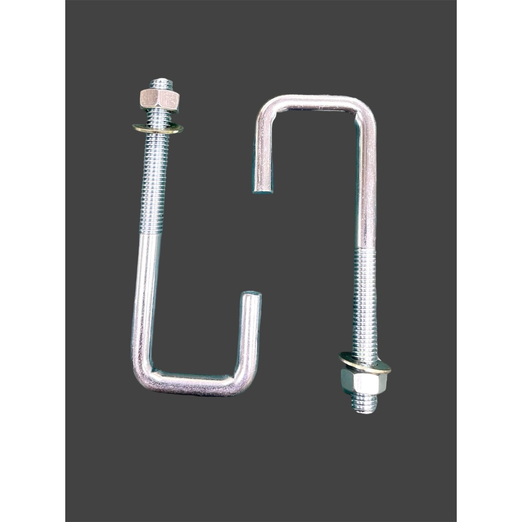 ยูโบลท์เกลียวข้างเดียว (U-Bolt) วัสดุเหล็กชุบซิ้งกันสนิม ขนาด 8 มิล พร้อมน็อต จำนวน 1 ชิ้น - รูปที่ 2