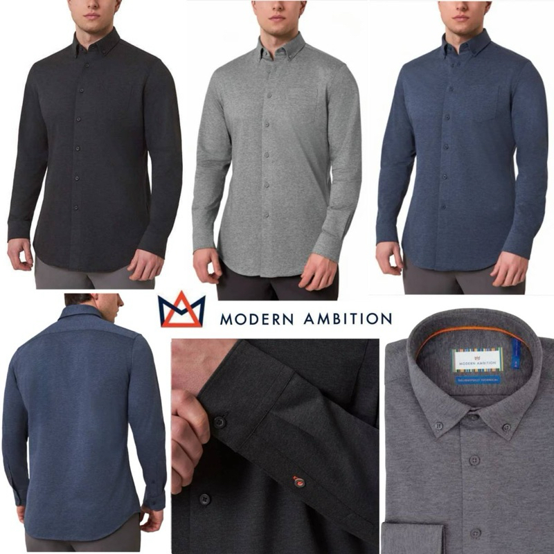 เสื้อแขนยาวModern Ambition Long Sleeve FlexPique Knit Cotto Shirt