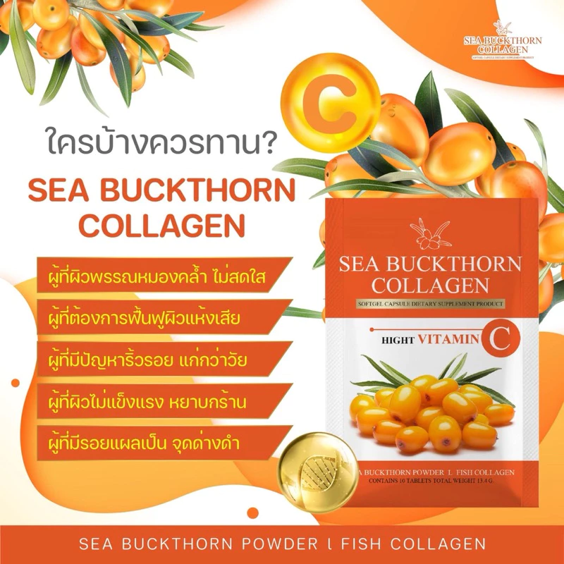 Sea Buckthorn Collagen น้ำมันซีบัคธอร์น บำรุงสุขภาพ ผิวใส ต้านอนุมูลอิสระ thumbnail 3