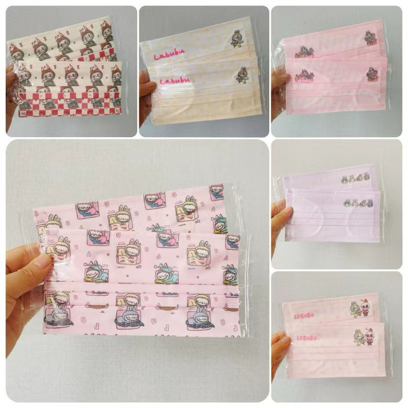 แมสผู้ใหญ่ หน้ากากอนามัยผู้ใหญ่ ลายลาบูบู้ Labubu