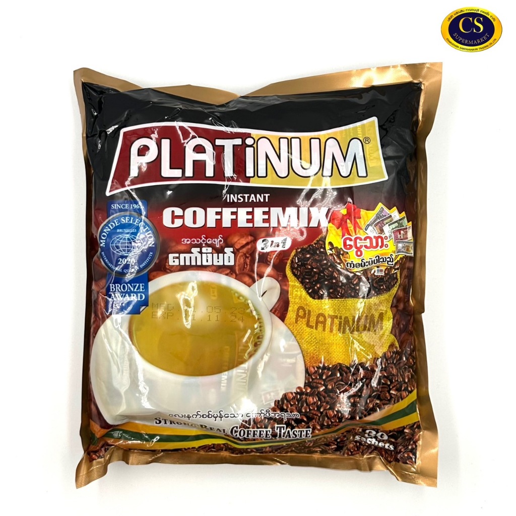 กาแฟพม่า Platinum coffee mix 3 in 1 และ white coffee แพ็ค 30 ซอง