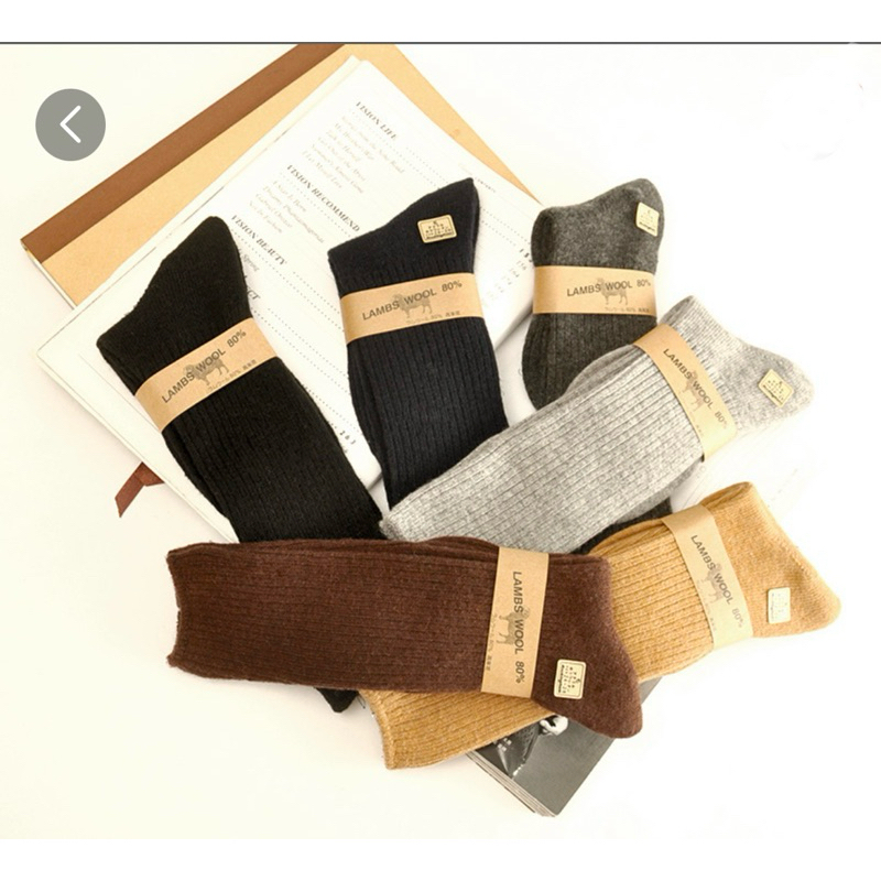 ถุงเท้า lambwoolยาว งานวูล80%อุ่นดีมาก