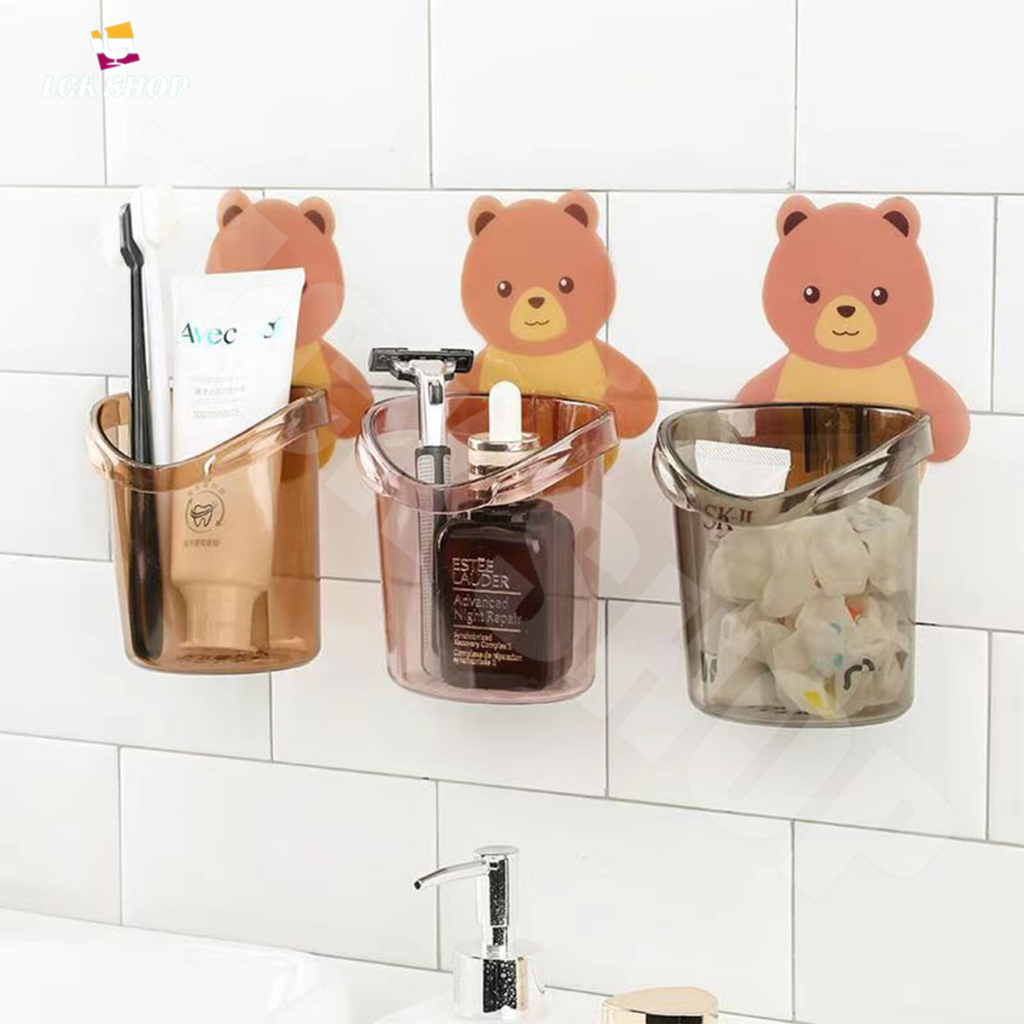 ที่วางแปรงสีฟัน ชั้นวางของในห้องน้ำติดผนัง กล่องเก็บอุปกรณ์อาบน้ำ แบบไม่เจาะอเนกประสงค์ ในห้องน้ำติดผนัง ที่วางแปรงสีฟัน