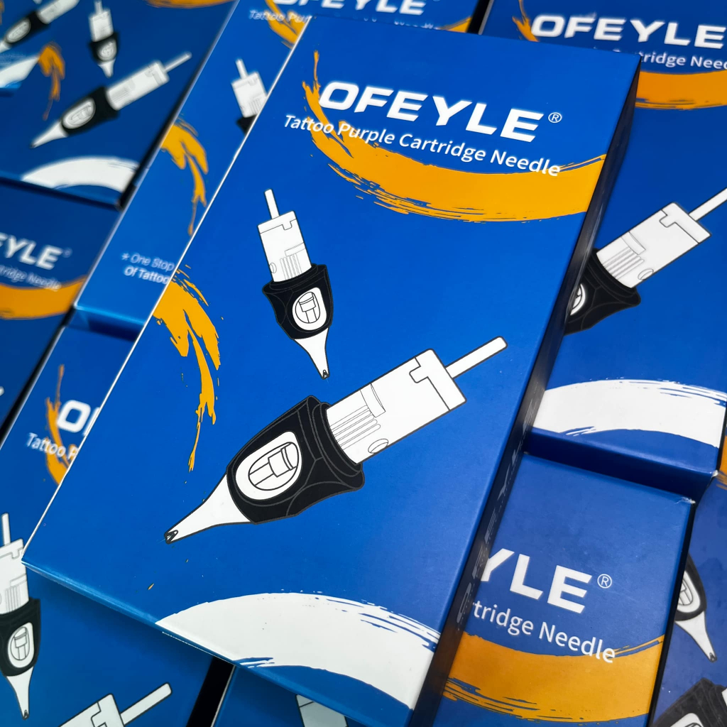 เข็มสัก OFEYLE 20 PCS Ophir สีขาวตลับหมึกสัก เข็ม Eo ฆ่าเชื้อ Fine เข็มตลับหมึก Tattoo เข็มสัก