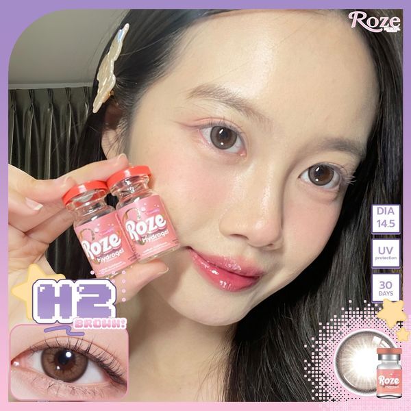🔥คอนแทคเลนส์ Hydrogel✨ขนาดบิ๊กอาย✨ H2 (Rozelens)