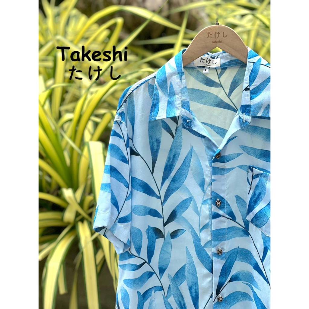 เสื้อเชิ้ตแขนสั้นลายดอก takeshi