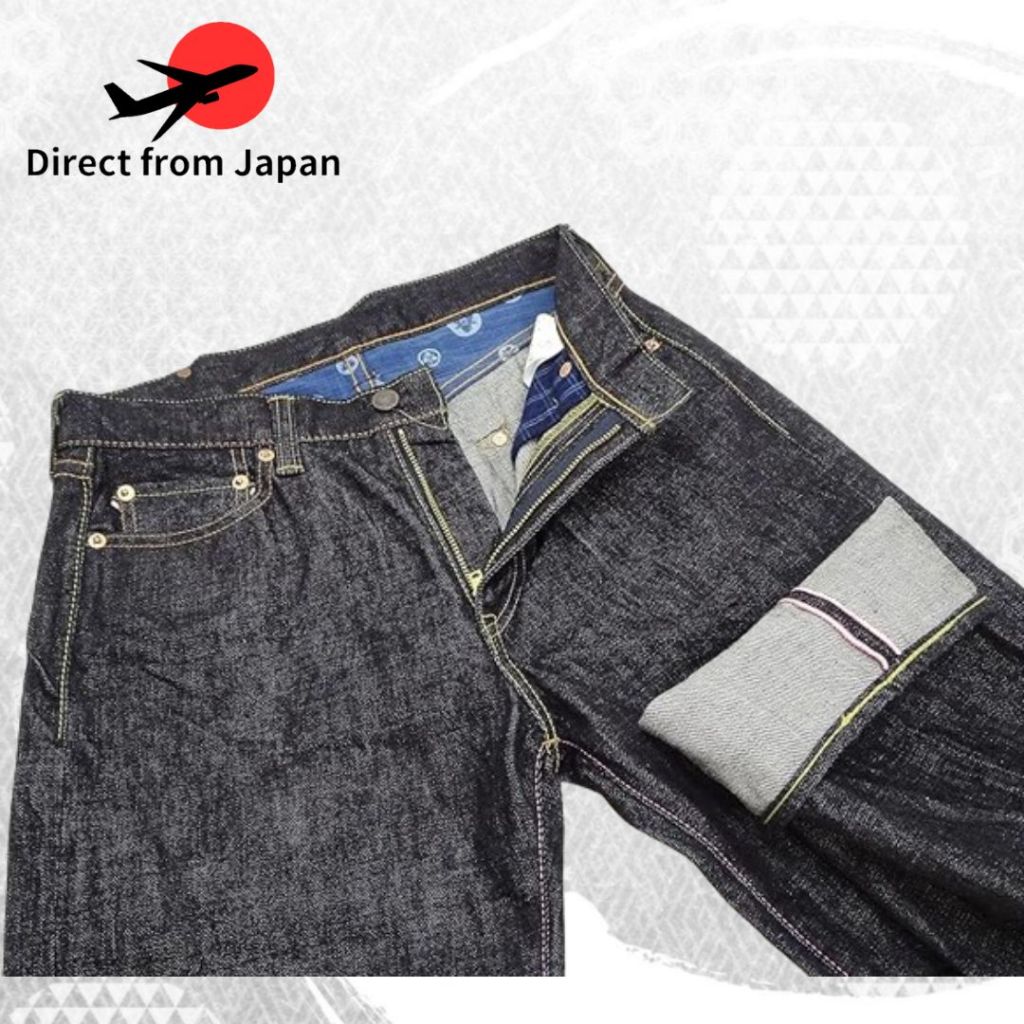 MOMOTARO JEANS G019-MZ กางเกงยีนส์ผู้ชาย Classic Straight Zipper Fly, 14.7 oz Dotan Tokuno Denim Pan