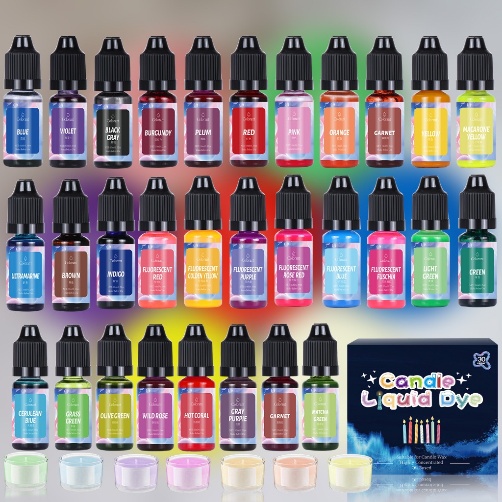 สีผสมเรซิ่น สีลูกกวาด 30 สี  เอสเซ้นส์สีเทียน เม็ดสีเข้มข้นสูง epoxy resin