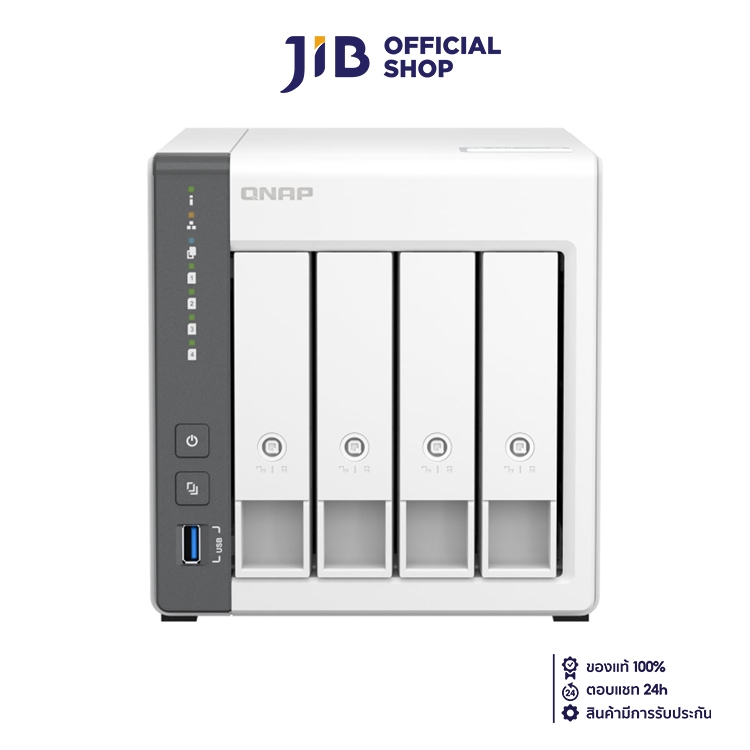 NAS (อุปกรณ์จัดเก็บข้อมูลบนเครือข่าย) QNAP TS-433 (4 BAY - ARM 4-CORE CORTEX-A55 - 4 GB ON BOARD)