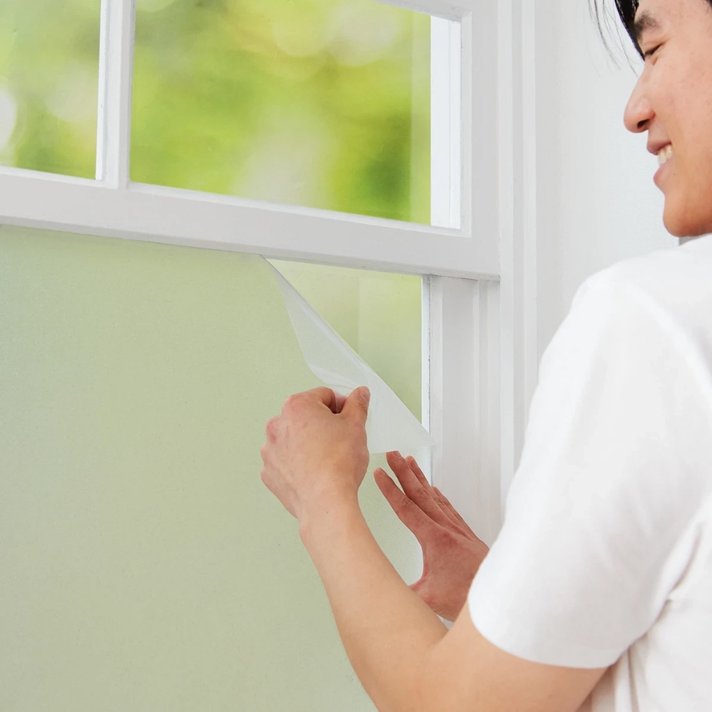 ฟิล์มฝ้าขุ่นใส 150x100 ซม. ติดกระจกพรางตา ให้ความเป็นส่วนตัว ไม่ทึบแสง แต่งบ้าน แต่งห้อง - รูปที่ 2