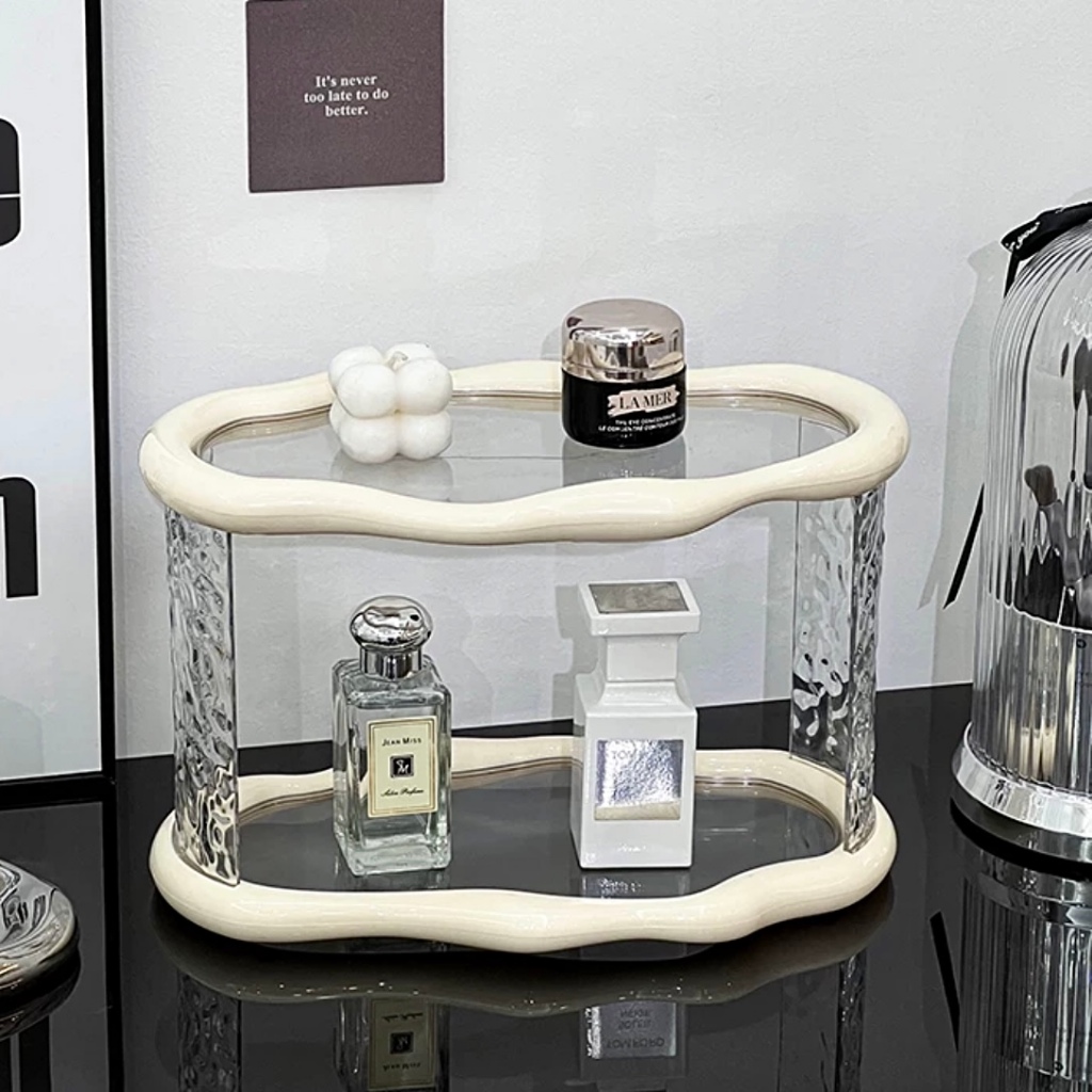 เครื่องสำอางค์ ชั้นวางแก้ว ชั้นวางของ ชั้นวางแก้ว ที่วางน้ำหอมสำหรับตกแต่งบ้าน ของแต่งโต๊ะ Onesuper - รูปที่ 3