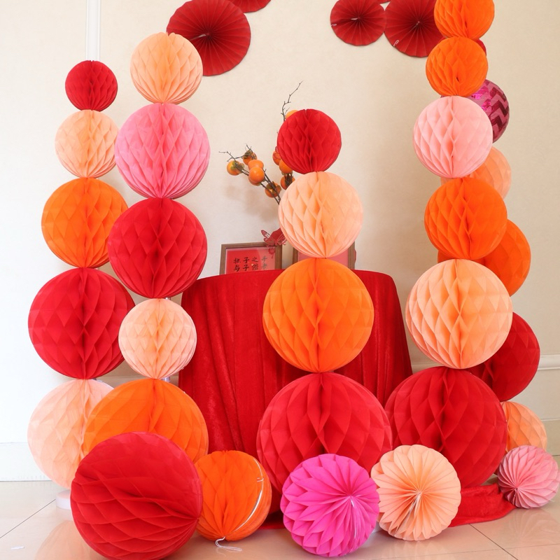 ลูกบอลรังผึ้ง ตกแต่งสถานที่ งานจัดเลี้ยง￼