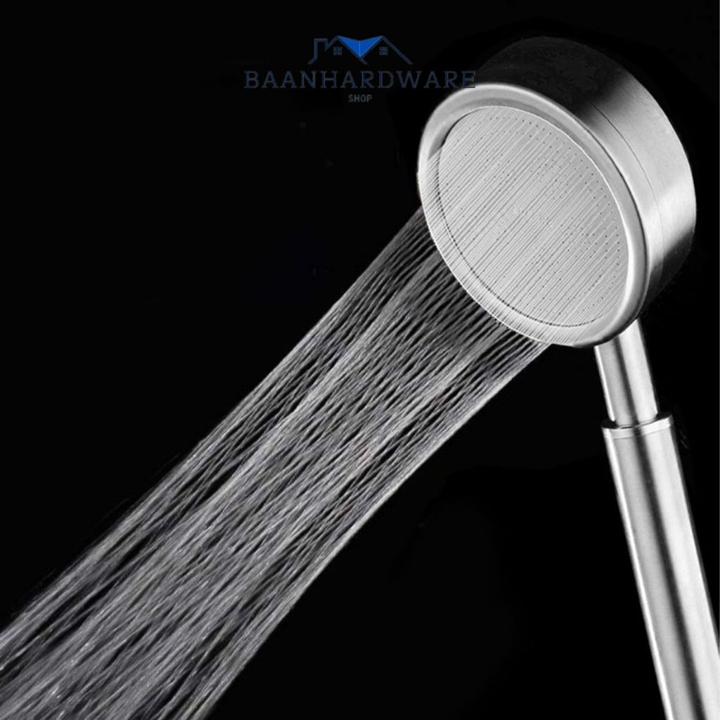 BAANHARDWARE ฝักบัวอาบน้ำ เพิ่มแรงดัน สแตนเลส 304 แท้ พร้อมสายฝักบัว สแตนเลส MA-F-203S