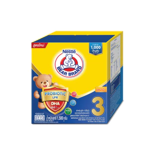[นมผง] BEAR BRAND นมผง ตราหมี โพรเท็กชั่นสูตร 3 รสน้ำผึ้ง 500 กรัม นมผงสำหรับเด็กอายุ 1 ปีขึ้นไป (2 กล่อง)