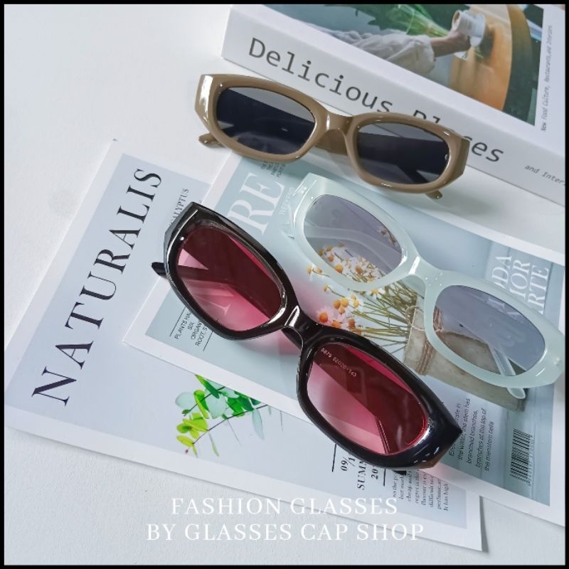 พร้อมส่ง GL-5679 แว่นตาแฟชั่น แว่นกันแดด งานสวยโลโก้เงิน ข้อต่อขาแว่นเป็นโลหะ [[ร้านไทย จัดส่งจากกรุงเทพ]]