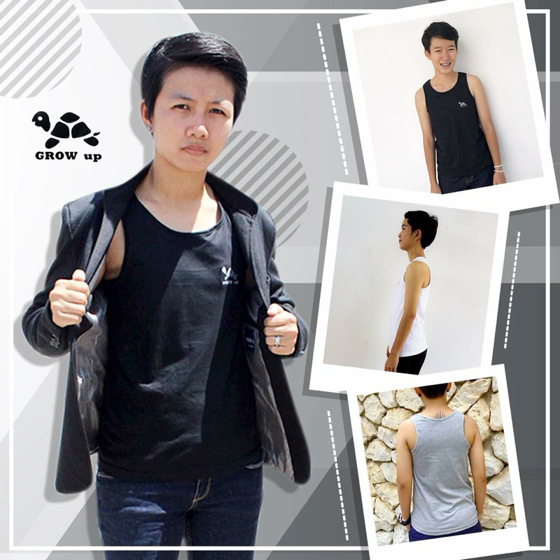 เสื้อกล้ามทอมเต็มตัว แบรนด์GROW UP งานแท้