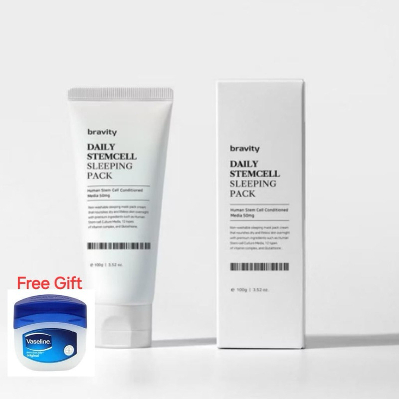 Bravity Daily Stemcell Sleeping Pack Mask 100 กรัม (สเต็มเซลล์ผิวมนุษย์ ปรับสภาพเซลล์50 กรัม) ฟื้นฟูข้ามคืน