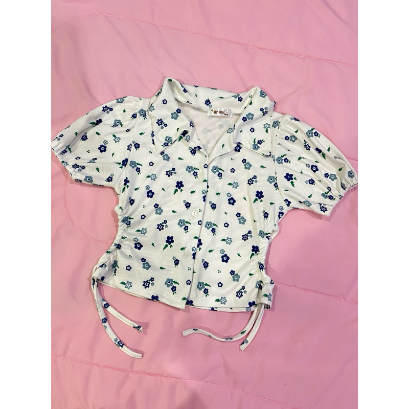 เสื้อลายดอกสีน้ำเงิน MY MAY SHOP