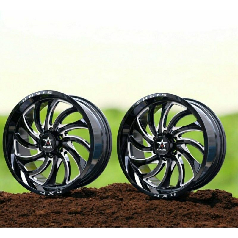 ล้อแม็กOASIS MEG118 ขอบ20 6รู139.7 กว้าง9นิ้วoffset 0 สีดำเงาและดำด้านยี่ห้อOasisล้อแม็กสไตล์ออฟโรด(