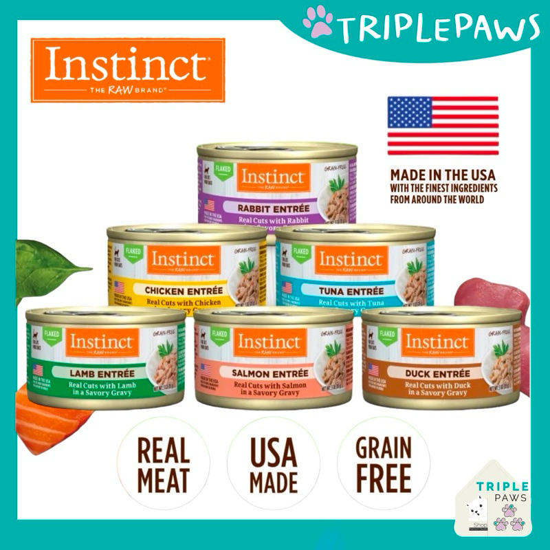 (พร้อมส่ง) NEW!สูตรเนื้อชิ้น Instinct Flaked Entree Wet Cat Food อาหารเปียกแมว ขนาด 85g