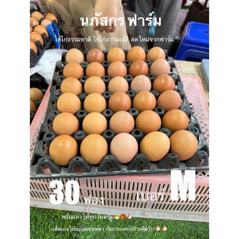 ไข่ไก่อารมณ์ดี เบอร์M 30ฟอง ปลอดสารพิษธรรมชาติ