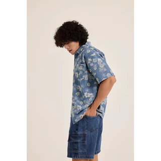 (ส่งด่วน กทม 4 ชม.) SLURBOYY Daisy flower denim เชิ้ตยีนส์ลายดอกไม้ (SB0751)