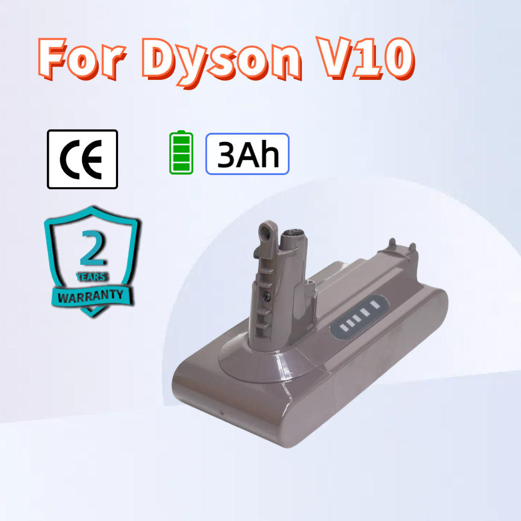 บประกัน 2 ปี - แบตเตอรี่ Dyson V10 เครื่องดูดฝุ่น 25.2V 3000mAh สำหรับ Battery Dyson SV12 V10 Animal