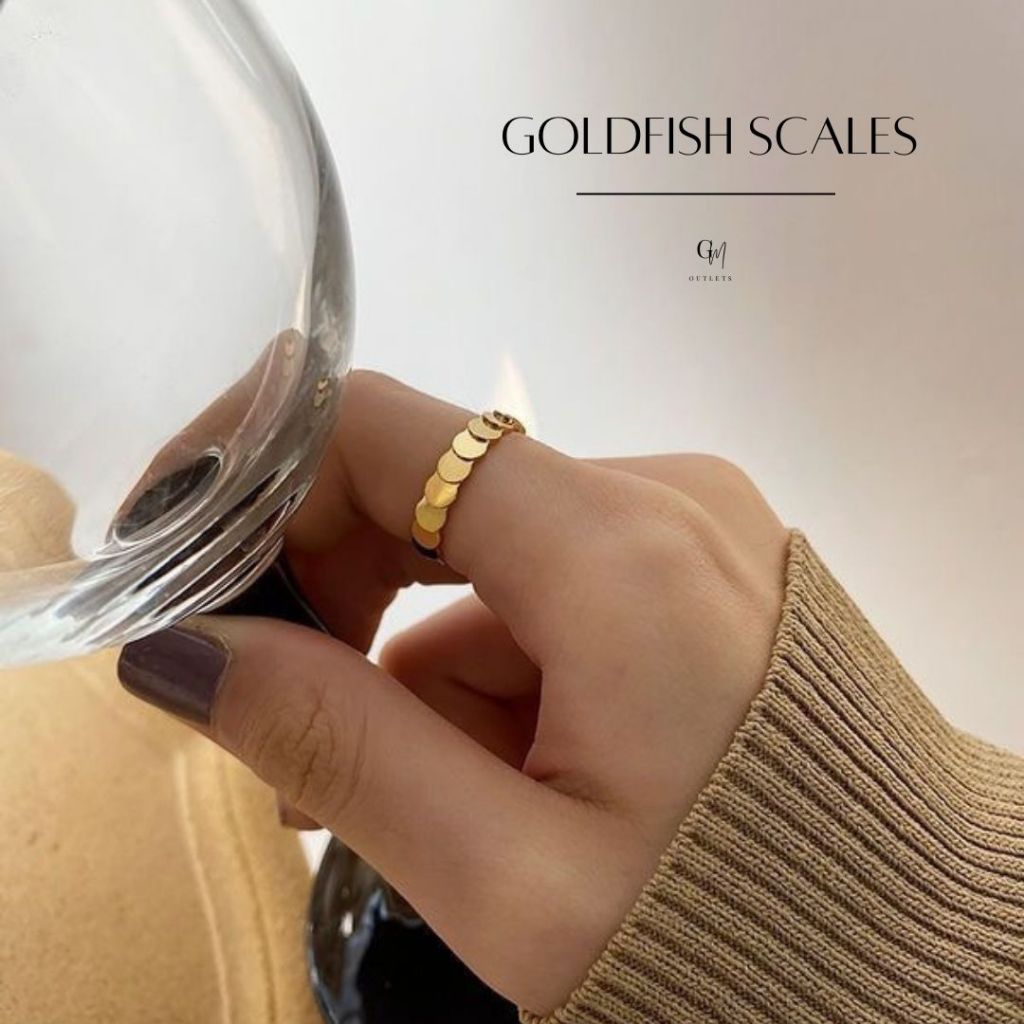 OUTLETS ล้างสต็อกจากโรงงานตรง แหวน Goldfish Scales Rings แหวนทอง Valentine ของขวัญ แหวนดีไซน์สุดเก๋