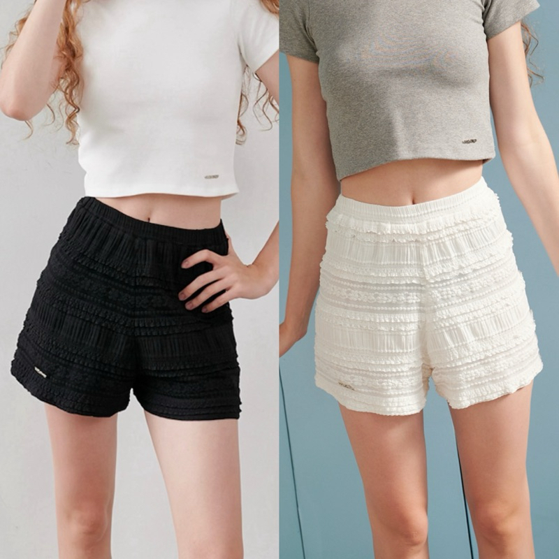 Jelly Lace Shorts กางเกงขาสั้น ผ้าลูกไม้ซีทรู ระบาย ปักลาย มีซับในทั้งตัว ใส่สบาย