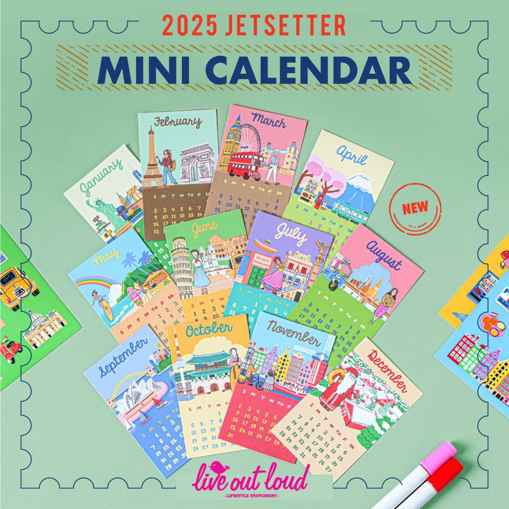 2025 Jetsetter Mini Calendar (Live Out Loud x LMOLMO) ปฏิทินขนาดจิ๋วสำหรับตกแต่ง