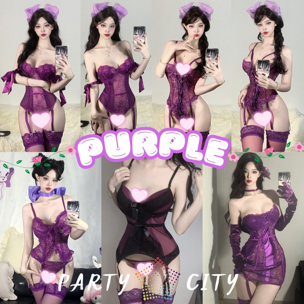 PARTY CITY ชุดเซ็กซี่รัดรูป ชุดลูกไม้แซ่บๆ ชุดใส่ยั่วผัวรัดๆ 🌸 ไซต์ M-5XL นน 40-100 kg SET-2079