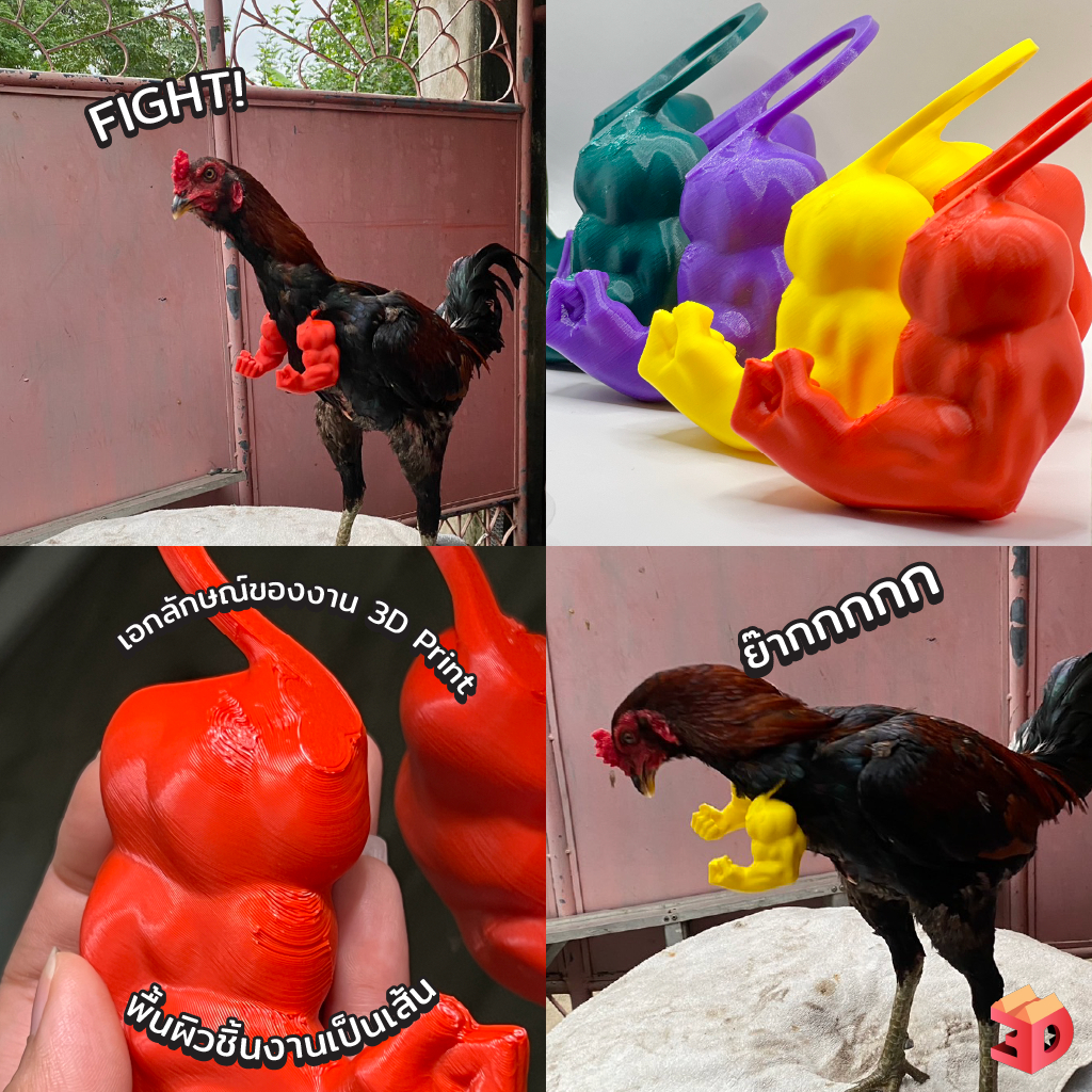 ของเล่นแขนไก่สุดเก๋ "Chicken Fighter" พร็อพถ่ายรูปไก่สุดฮิต ของขวัญสำหรับคนรักไก่ ลดเครียดลายกล้าม