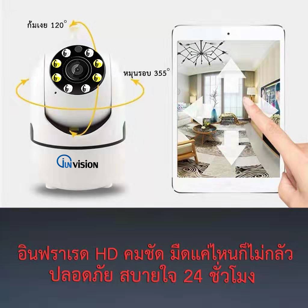 Junanvision แพ็คคู่ กล้องวงจรปิดไร้สาย security camera 5ล้านพิกเซล อินฟราเรด กล้องรักษาความปลอดภัย