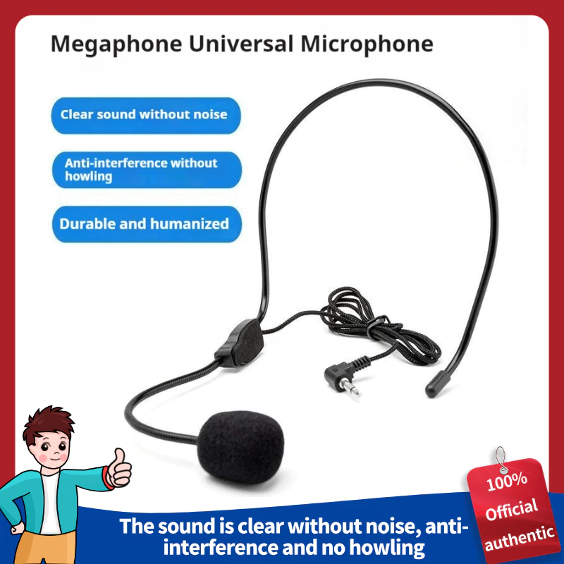 microphone ติดหัว ไมโครโฟนชุดหูฟัง ไมโครโฟนลำโพง เหมาะสำหรับลำโพงผึ้งน้อย การเดินทาง การเรียน การประชุม ตลาดกลางคืน