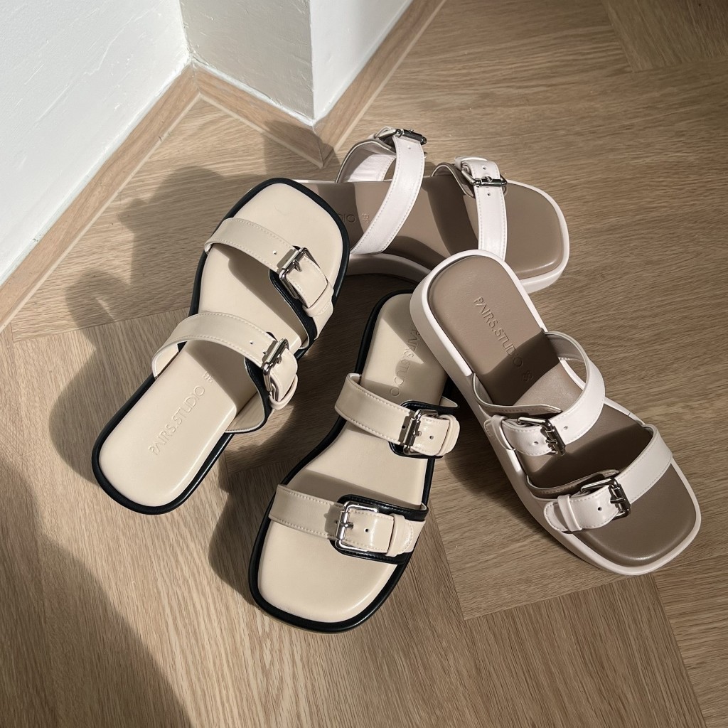 IRIS Platform Sandals (Pairs.studio) #P014 รองเท้าส้นแพลตฟอร์ม สายเข็มขัด สูง1.5นิ้ว กดสั่งได้เลยค่า