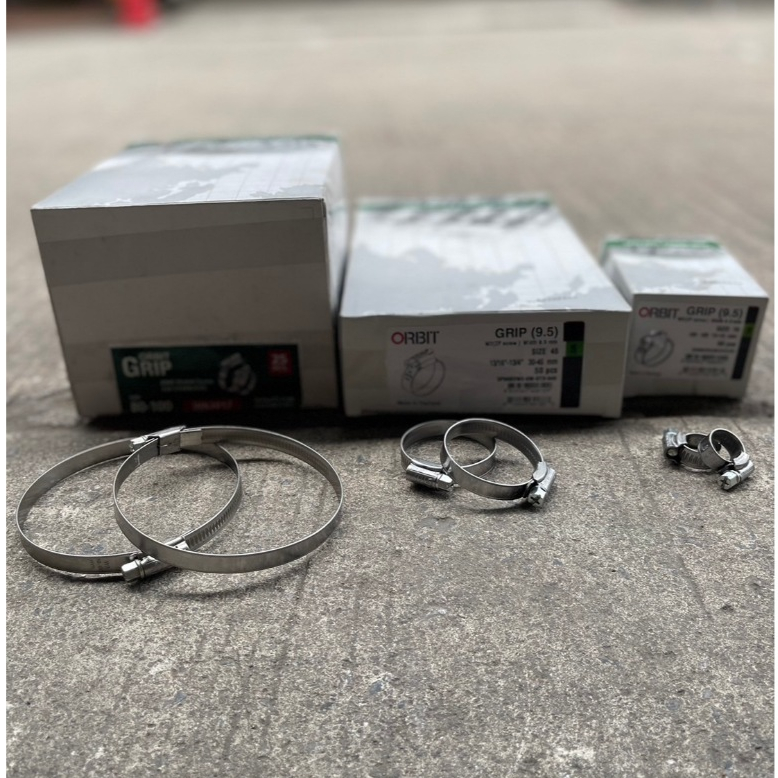 [ยกกล่อง] ORBIT กิ๊ปรัดท่อ สแตนเลส เข็มขัดรัดท่อ เข็มขัดรัดสายยาง แคมป์รัดท่อ เหล็กรัด เหล็กรัดสายยา