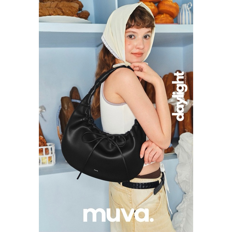 New❣️ Muva | muva ribbon shoulder bag กระเป๋าสะพายไหล่หนังแท้