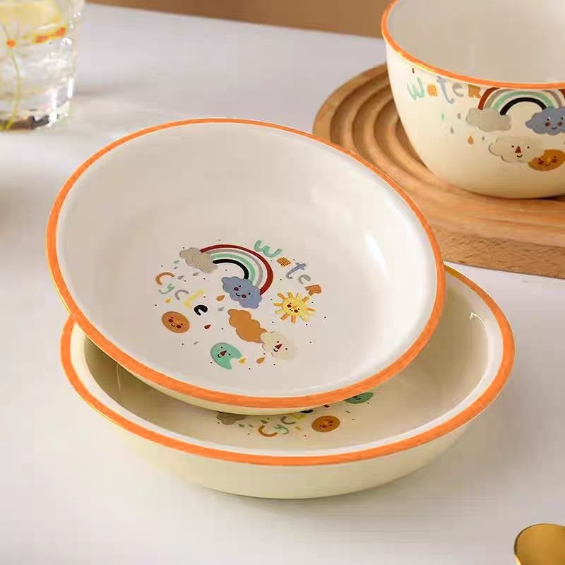 ถ้วยจานลายรูปยิ้มน่ารักๆ ผลิตจากเซรามิกอย่างดี รูปที่ 6