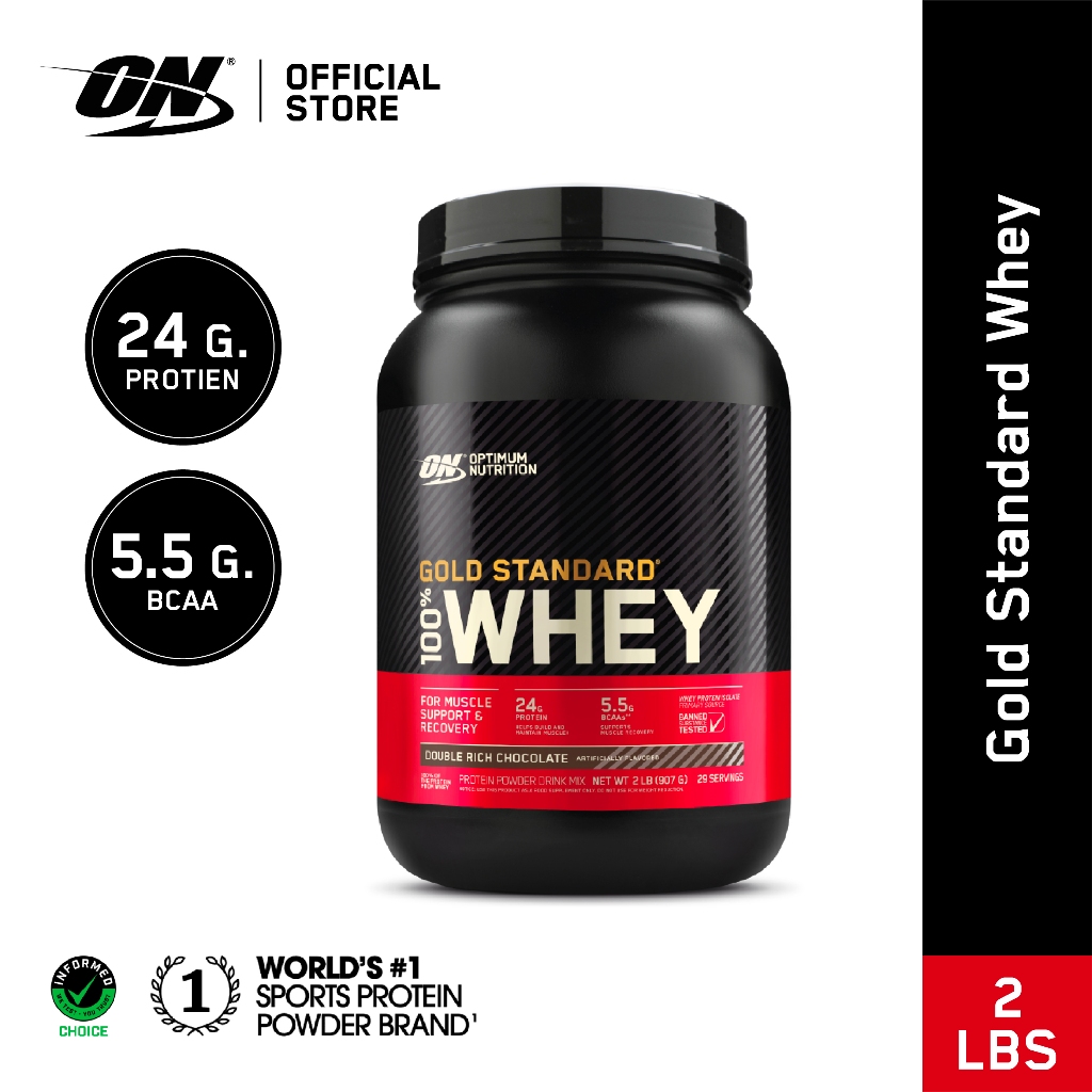Optimum Nutrition Gold Standard Whey Protein 2 Lbs. เวย์โปรตีนไอโซเลตเป็นส่วนประกอบหลัก