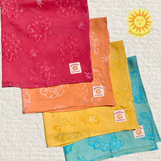 ผ้าโพกผม-เช็ดหน้า มัดย้อมปั๊มเทียน Marymonet #ผ้าโพกผม #ผ้าม…