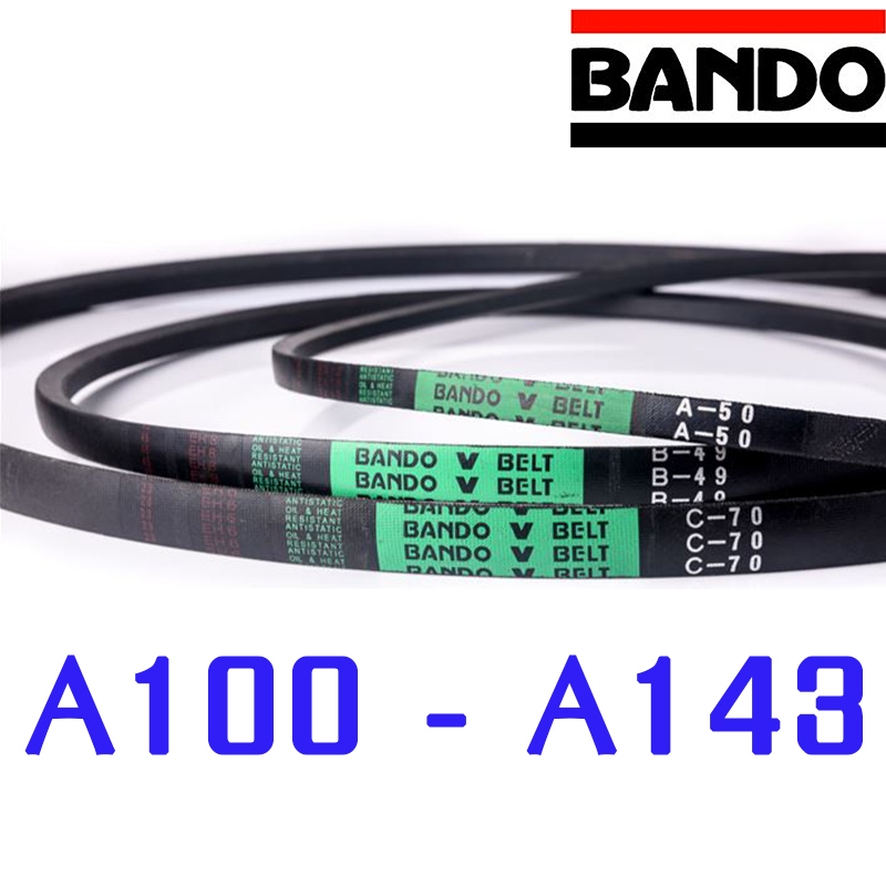สายพาน BANDO V-BELT A100- A143 ร่อง A (12.7 มม.) สายพานร่องวี A100 A101 A102 A105 A108 A112 A120 A143 *มีครบทุกขนาด*