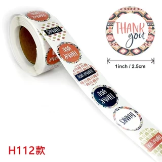 สติ๊กเกอร์ ขอบคุณ ขนาด2.5ซม.500ดวง กระดาษ ติดกล่อง ติดแก้วน้ำ Sticker Thankyou