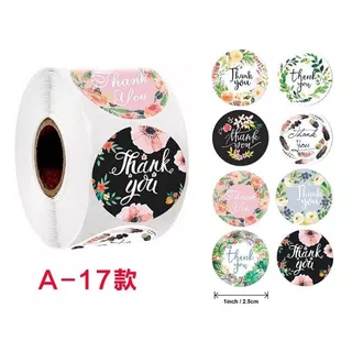 สติ๊กเกอร์ ขอบคุณ ขนาด2.5ซม.500ดวง กระดาษ ติดกล่อง ติดแก้วน้ำ Sticker Thankyou