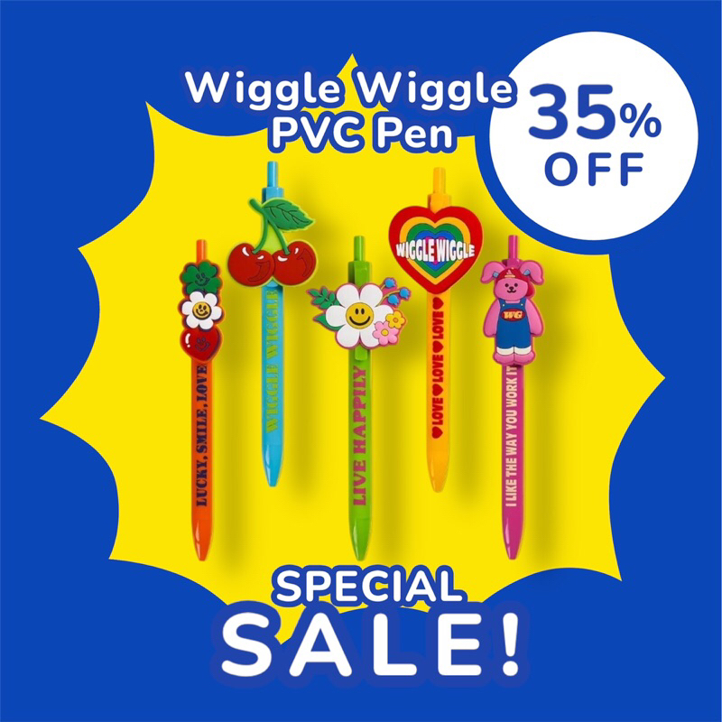 ✅ ขายดี Wiggle Wiggle PVC Pen ปากกาลูกลื่น ลายน่ารัก 0.5mm