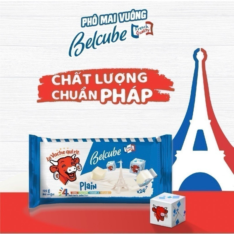 The Laughing Cow Cheese Belcube(24 Cube blue )คิวบ์ บลู 24 ชิ้น นำเข้าจากประเทศเวียดนาม