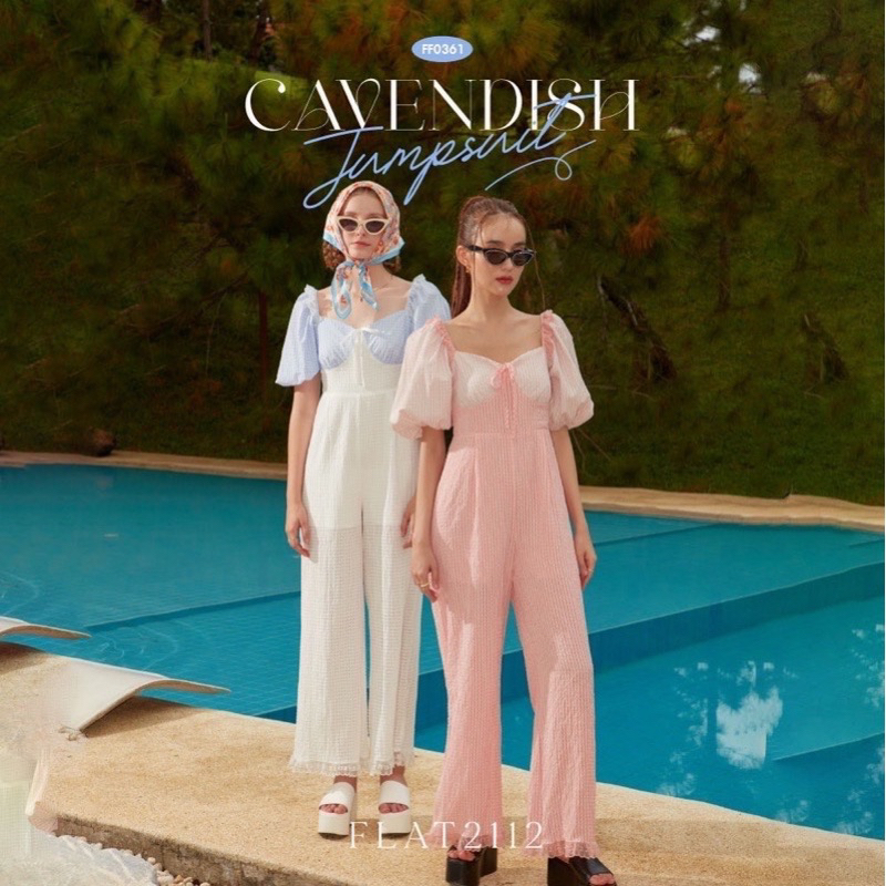 FLAT 1221 : Cavedish Jumpsuit ชมพู Used !!!