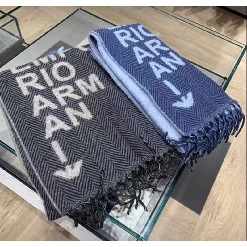 Emporio Armani wool scarf น้องมา 2 สี ดำ / น้ำเงิน