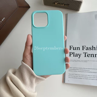 เคสสำหรับไอโฟน 12-17 pro max เคสซิลิโคน ไม่มีโลโก้ บุกำมะหยี่ ลบรอยปากกาได้ ***สีเขียวมิ้นต์***(ปิดท้าย)