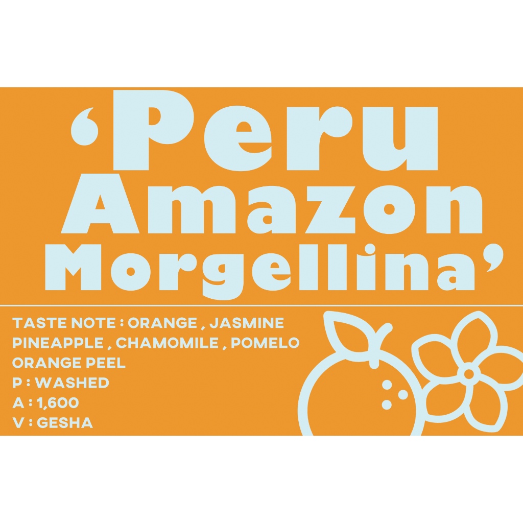 เมล็ดกาแฟ Peru Amazon Morgellina 100 g. (คั่วอ่อน)