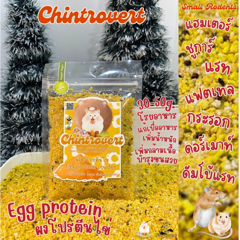 Chintrovert ✨| ผงหัวโปรตีนไข่ โรยในอาหารทำให้ทานอาหารได้มากขึ้น บำรุง/เพิ่มน้ำหนัก | แฮมเตอร์ ชูการ์ ดอร์เมาท์ แฟตเทล